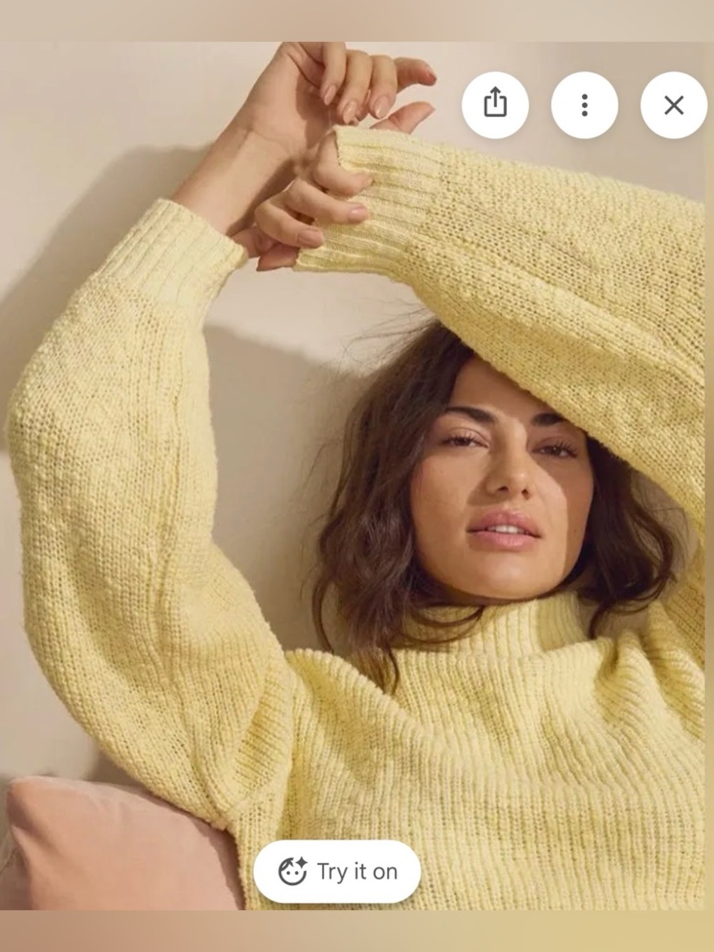 Aerie Hits the Spot Mock Neck- Soft Yellow- XXS